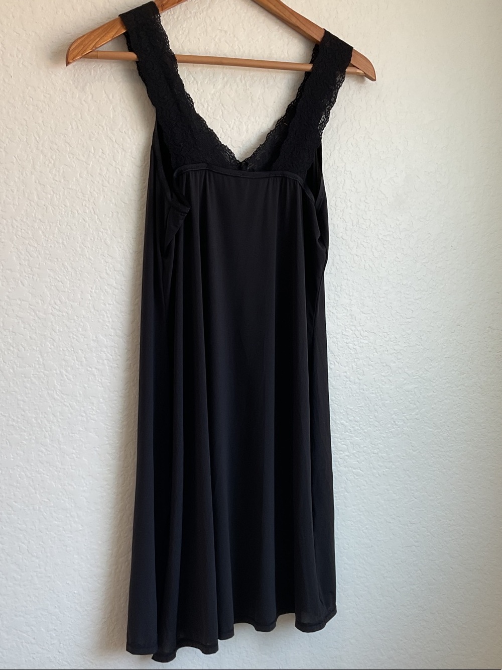 Vanity Fair Black Lace-Trim Night Slip Style 10-073 (Size 18” 38/44) | S/M - Picture 2 of 6